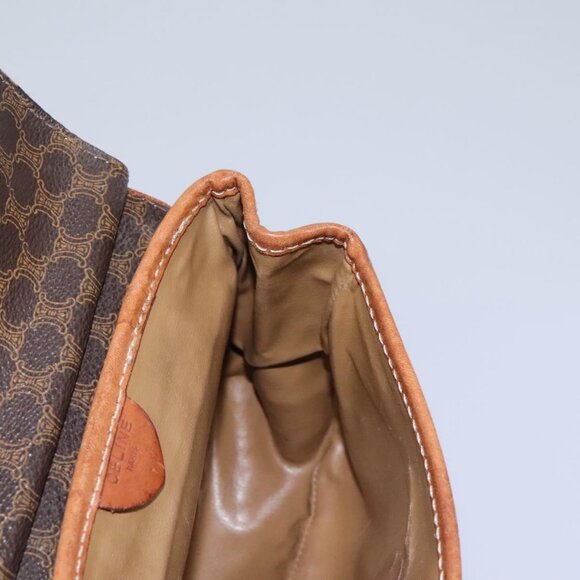 CELINE Macadam Canvas Shoulder Bag PVC Leather Brown - Picture 13 of 16